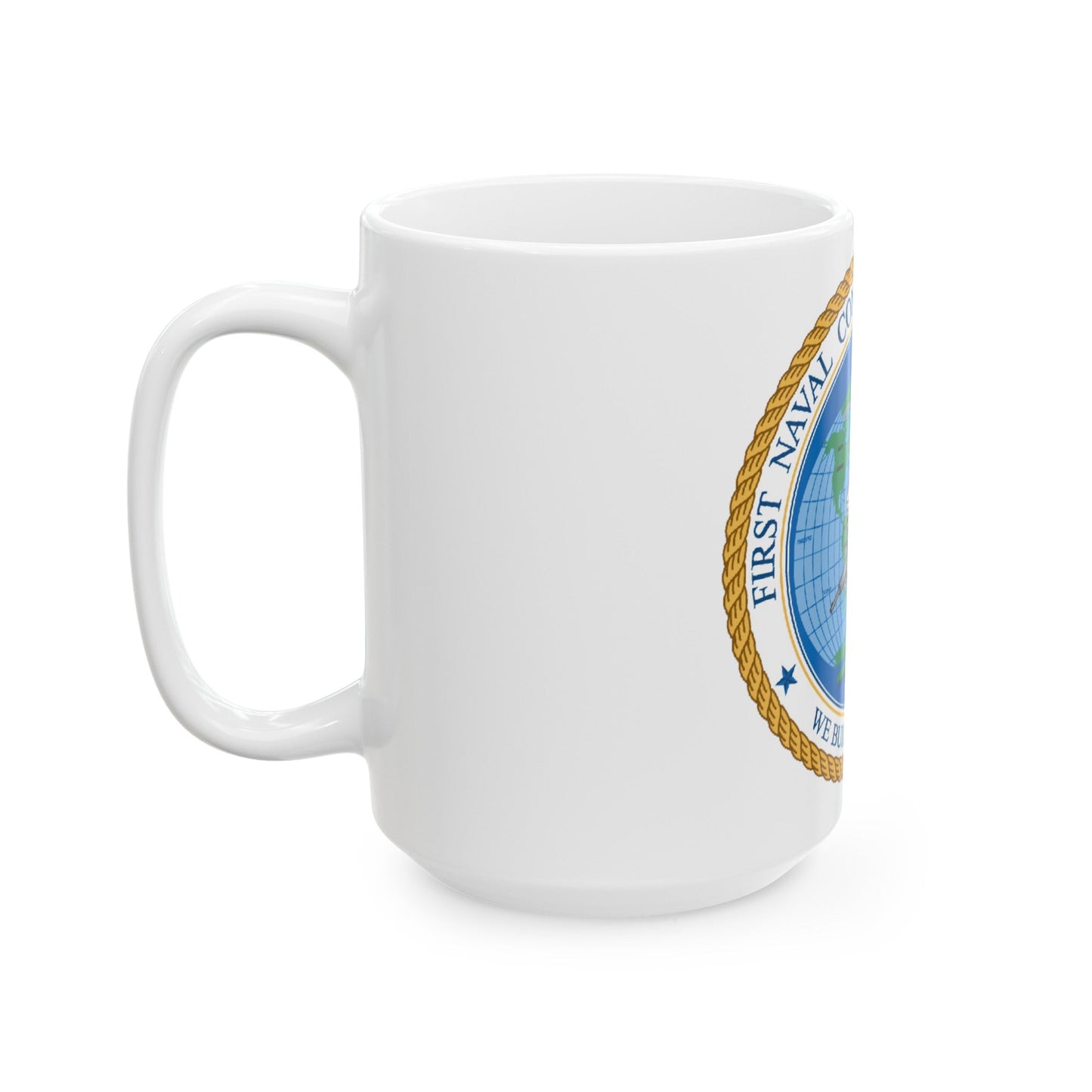 1st Naval Construction Div Seabee (U.S. Navy) White Coffee Mug-The Sticker Space
