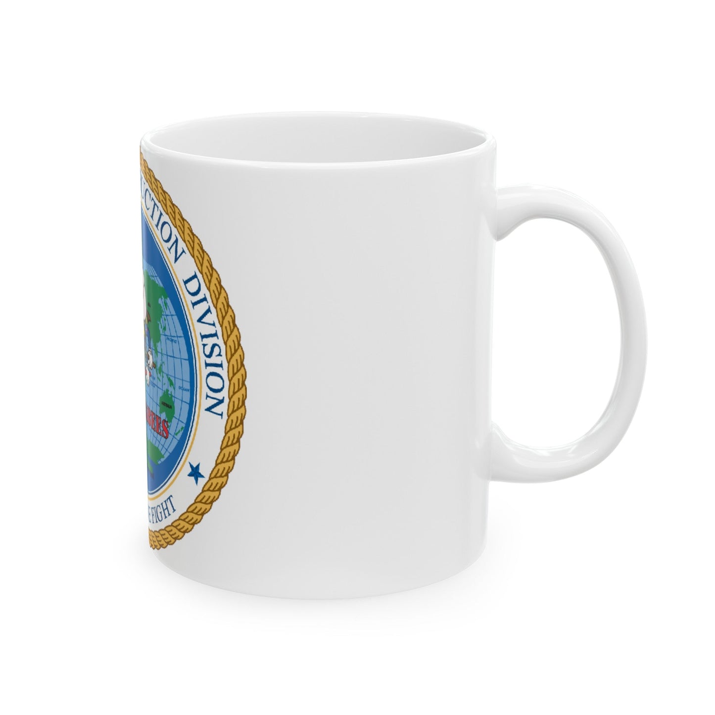 1st Naval Construction Div Seabee (U.S. Navy) White Coffee Mug-The Sticker Space