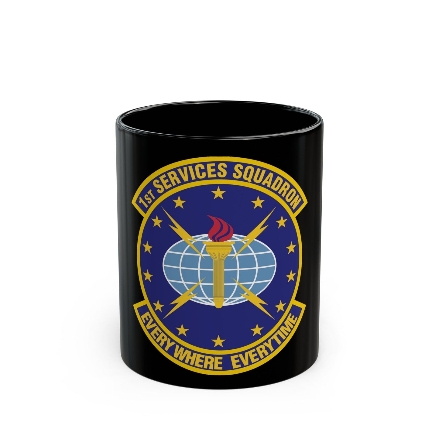 1st Services Squadron (U.S. Air Force) Black Coffee Mug-11oz-The Sticker Space