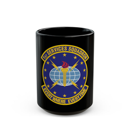 1st Services Squadron (U.S. Air Force) Black Coffee Mug-15oz-The Sticker Space