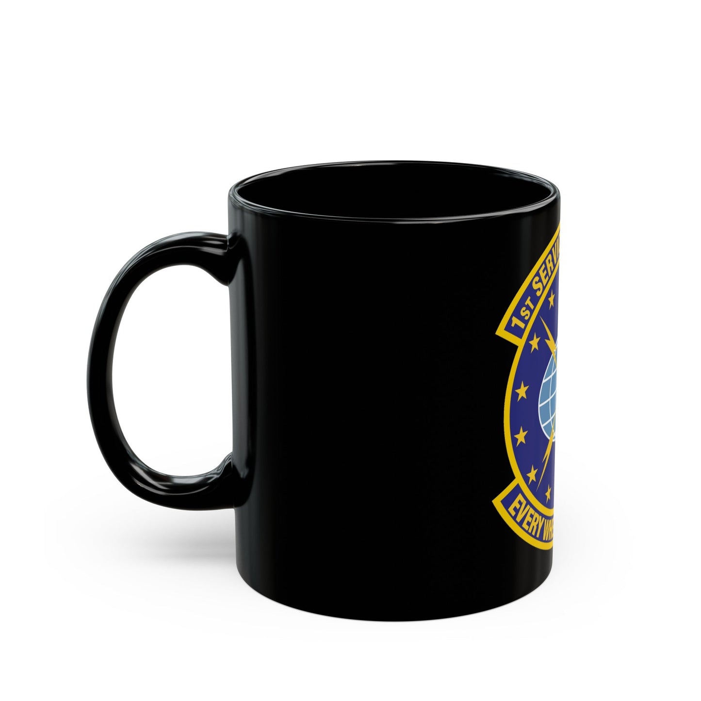 1st Services Squadron (U.S. Air Force) Black Coffee Mug-The Sticker Space
