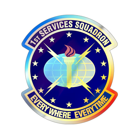 1st Services Squadron (U.S. Air Force) Holographic STICKER Die-Cut Vinyl Decal-6 Inch-The Sticker Space