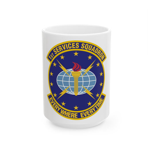 1st Services Squadron (U.S. Air Force) White Coffee Mug-15oz-The Sticker Space