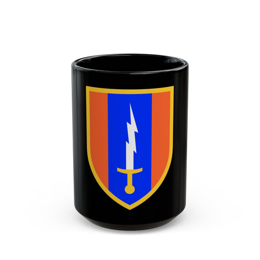 1st Signal Brigade (U.S. Army) Black Coffee Mug-15oz-The Sticker Space