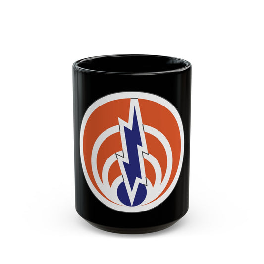 1st Signal Command (U.S. Army) Black Coffee Mug-15oz-The Sticker Space