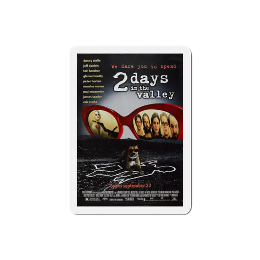2 Days In The Valley 1996 Movie Poster Die-Cut Magnet-2" x 2"-The Sticker Space