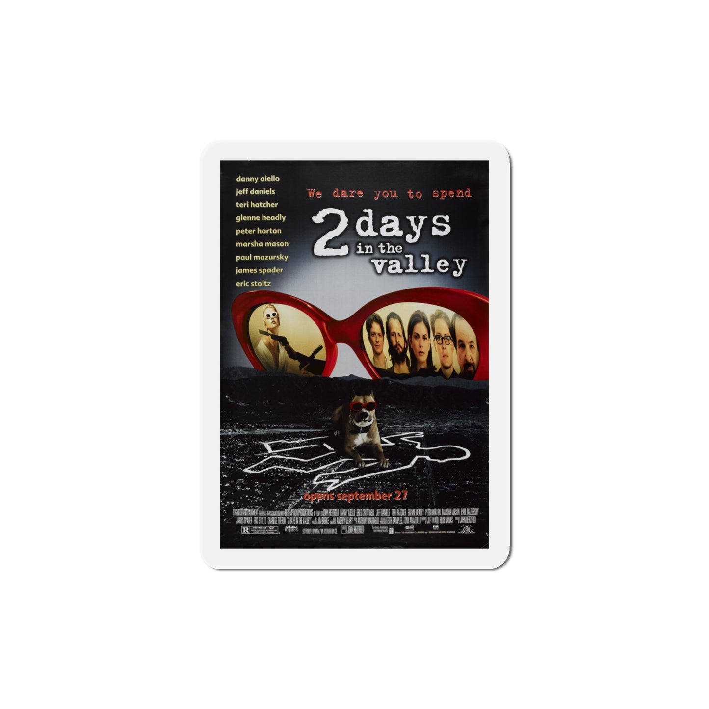 2 Days In The Valley 1996 Movie Poster Die-Cut Magnet-4" x 4"-The Sticker Space