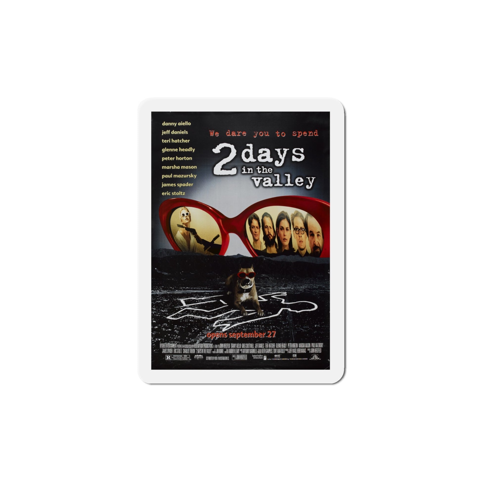2 Days In The Valley 1996 Movie Poster Die-Cut Magnet-5" x 5"-The Sticker Space