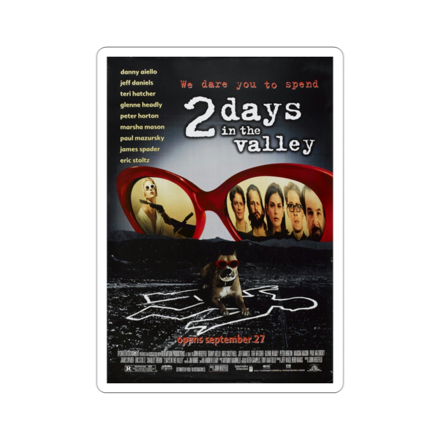 2 Days In The Valley 1996 Movie Poster STICKER Vinyl Die-Cut Decal-2 Inch-The Sticker Space