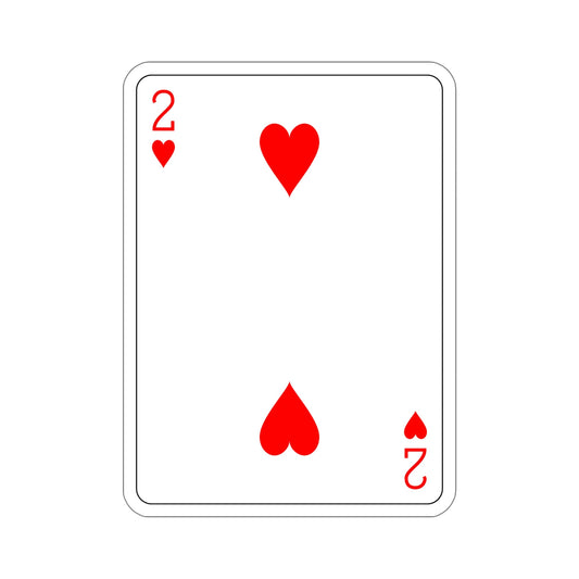 2 of Hearts Playing Card STICKER Vinyl Die-Cut Decal-6 Inch-The Sticker Space