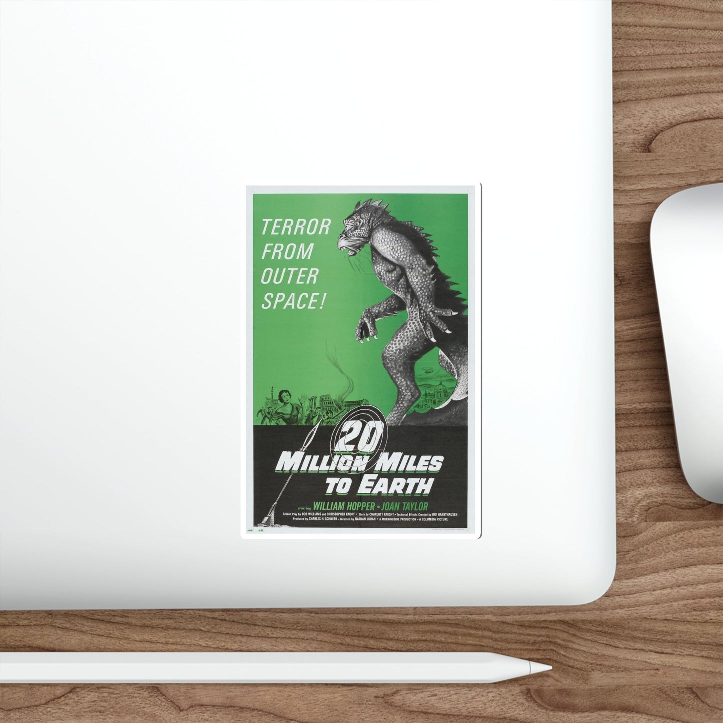 20 MILLION MILES TO EARTH (3) 1957 Movie Poster STICKER Vinyl Die-Cut Decal-The Sticker Space