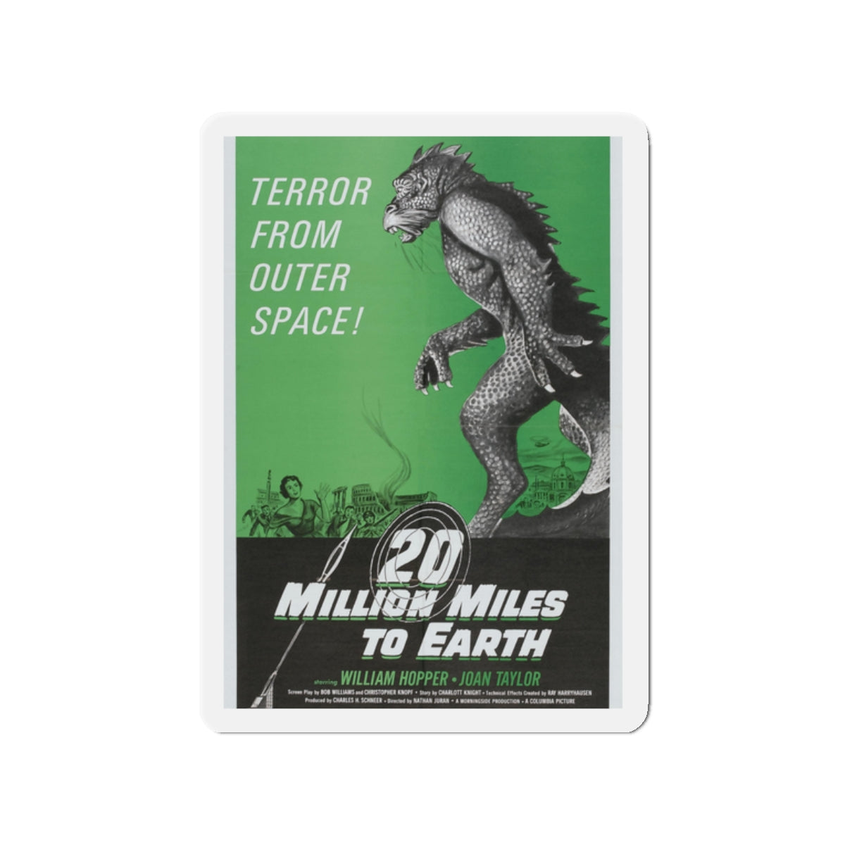 20 MILLION MILES TO EARTH (3) Movie Poster - Die-Cut Magnet-2" x 2"-The Sticker Space
