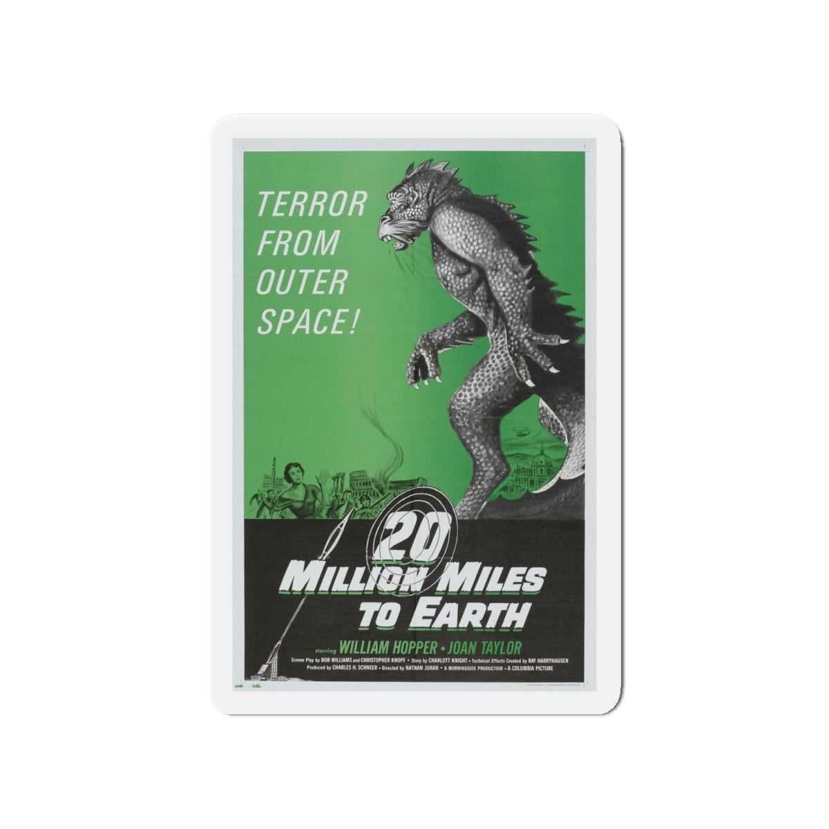 20 MILLION MILES TO EARTH (3) Movie Poster - Die-Cut Magnet-4" x 4"-The Sticker Space