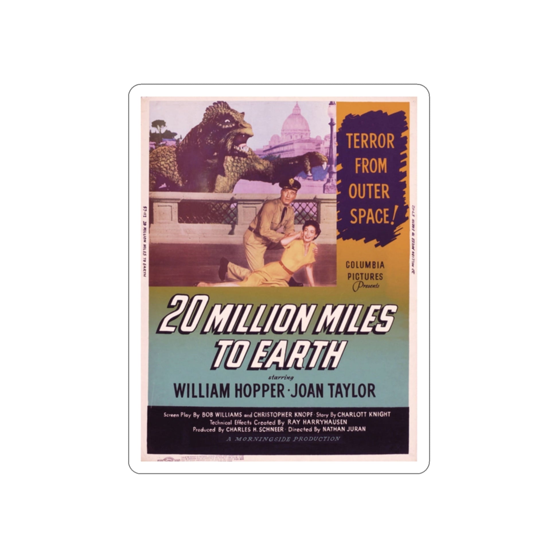 20 MILLION MILES TO EARTH (4) 1957 Movie Poster STICKER Vinyl Die-Cut Decal-2 Inch-The Sticker Space