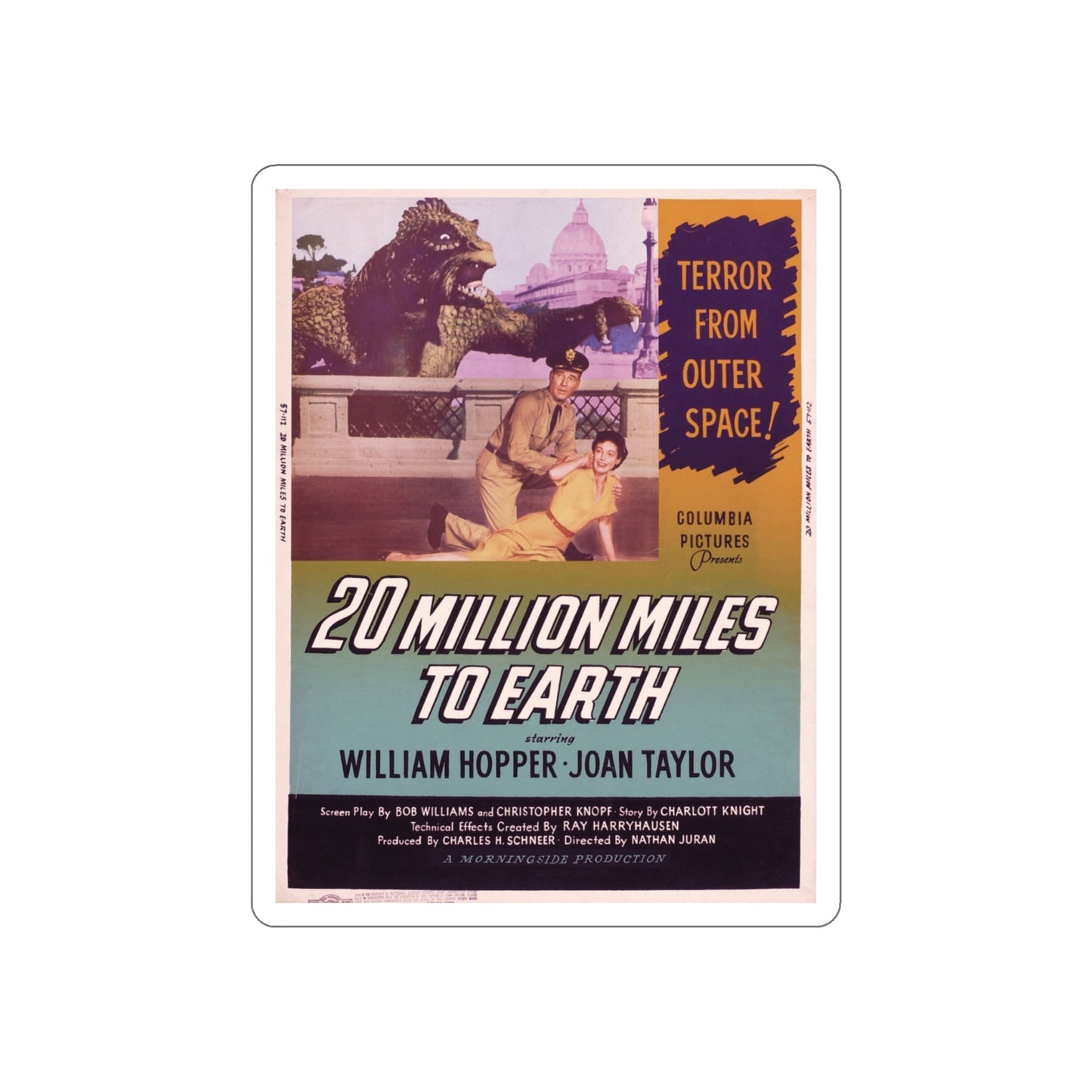 20 MILLION MILES TO EARTH (4) 1957 Movie Poster STICKER Vinyl Die-Cut Decal-4 Inch-The Sticker Space