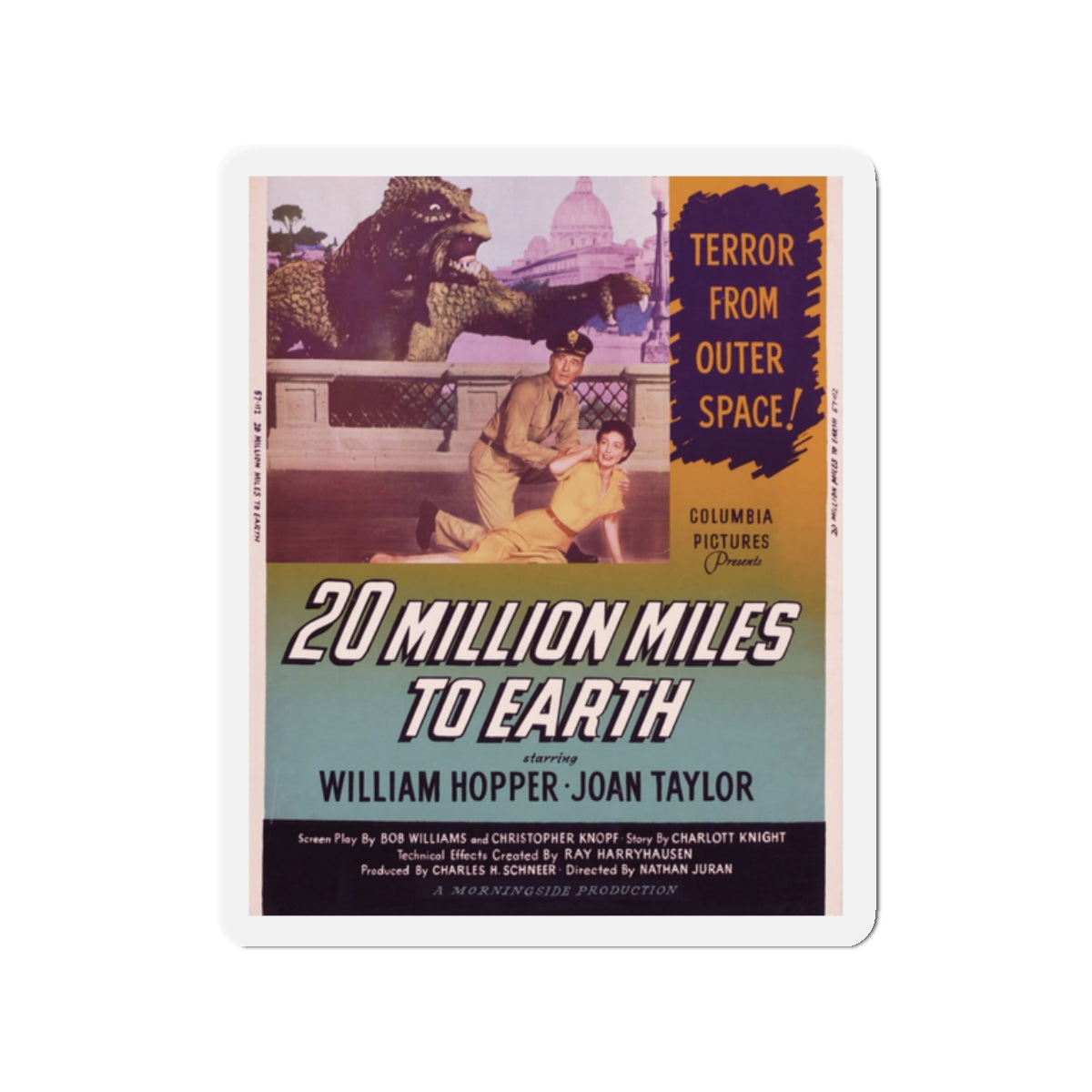 20 MILLION MILES TO EARTH (4) Movie Poster - Die-Cut Magnet-2" x 2"-The Sticker Space
