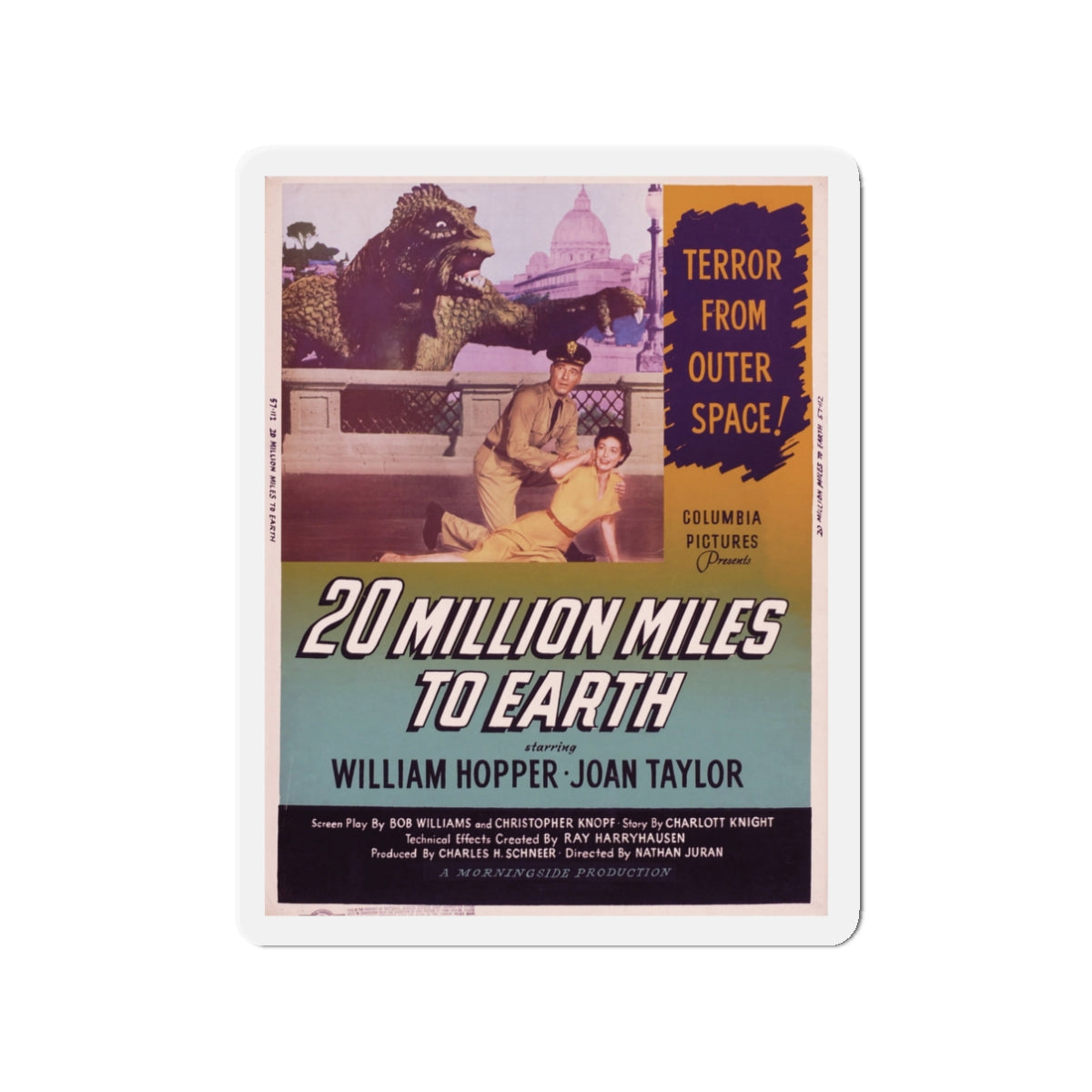 20 MILLION MILES TO EARTH (4) Movie Poster - Die-Cut Magnet-3" x 3"-The Sticker Space