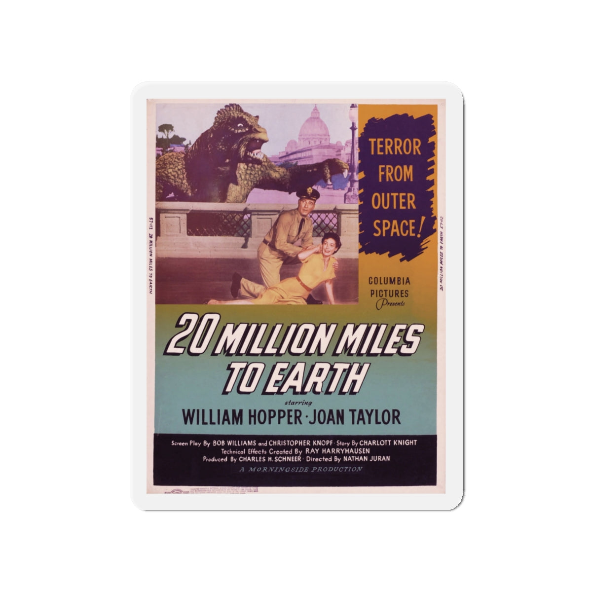 20 MILLION MILES TO EARTH (4) Movie Poster - Die-Cut Magnet-4" x 4"-The Sticker Space