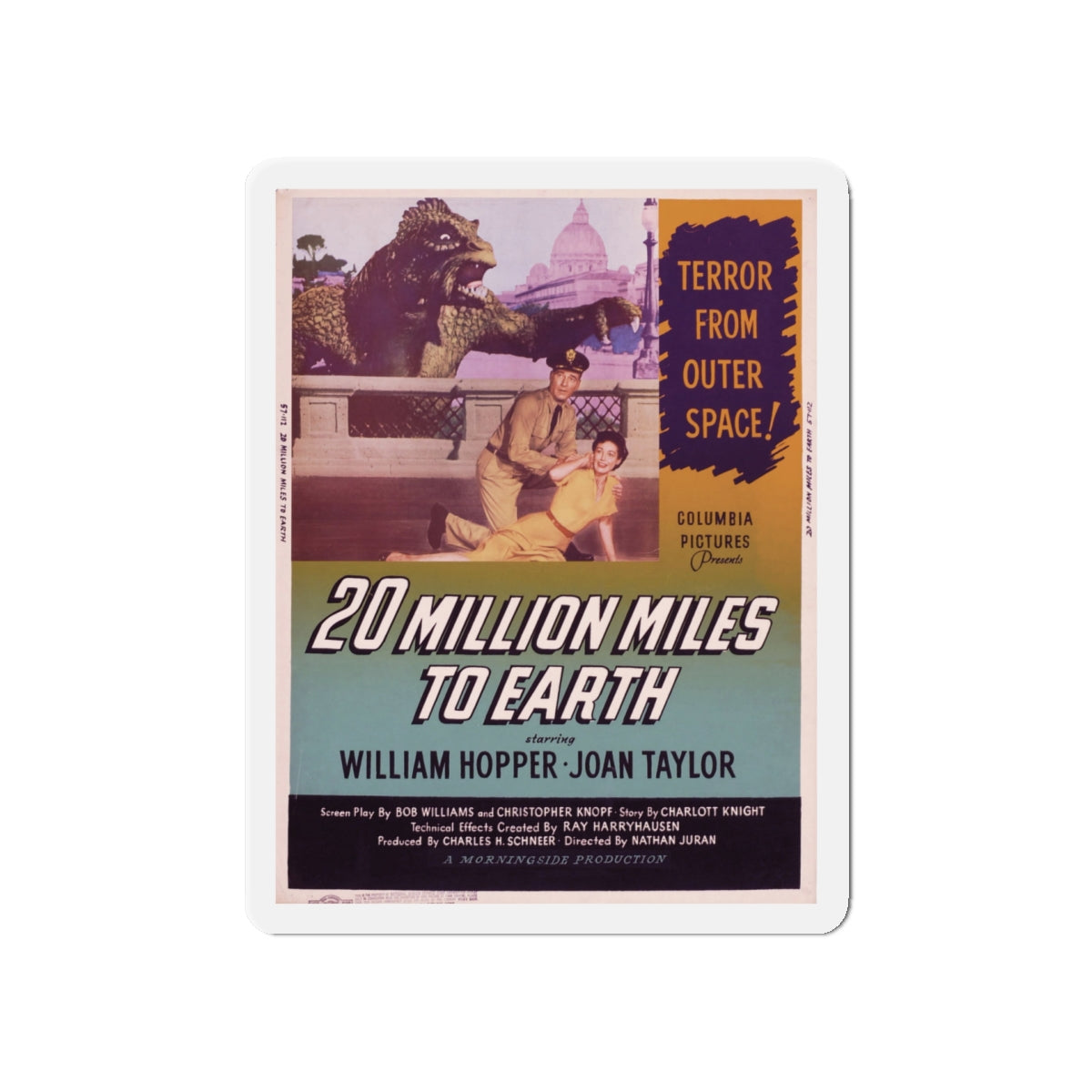 20 MILLION MILES TO EARTH (4) Movie Poster - Die-Cut Magnet-5" x 5"-The Sticker Space