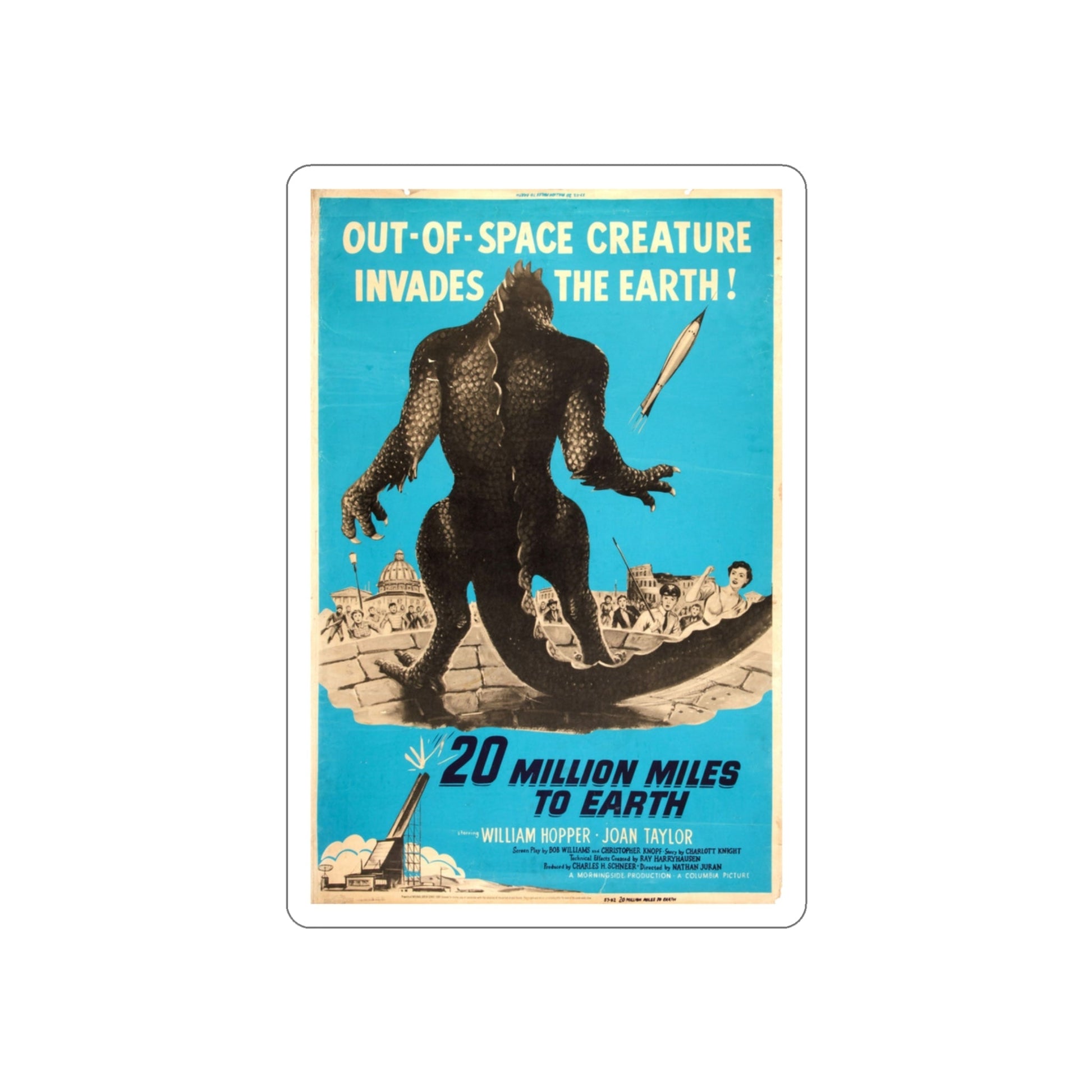 20 MILLION MILES TO EARTH (5) 1957 Movie Poster STICKER Vinyl Die-Cut Decal-3 Inch-The Sticker Space