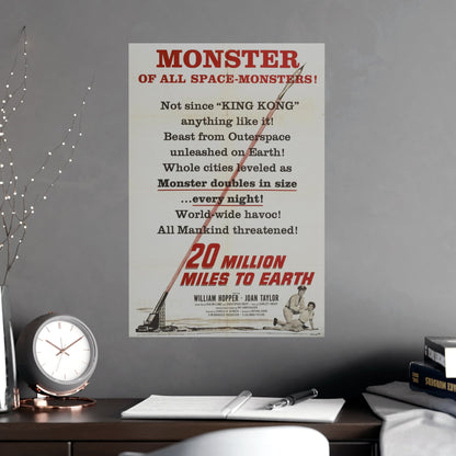 20 MILLION MILES TO EARTH (TEASER) 1957 - Paper Movie Poster-The Sticker Space