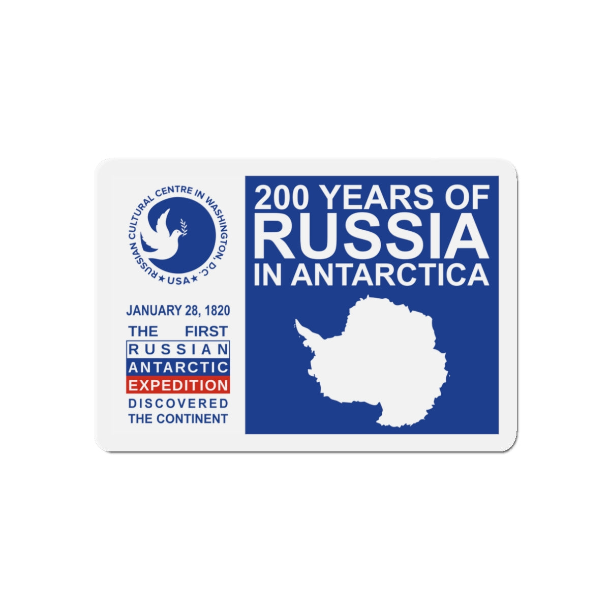 200 Years of Russia in Antarctica Commemorative - Die-Cut Magnet-3" x 3"-The Sticker Space
