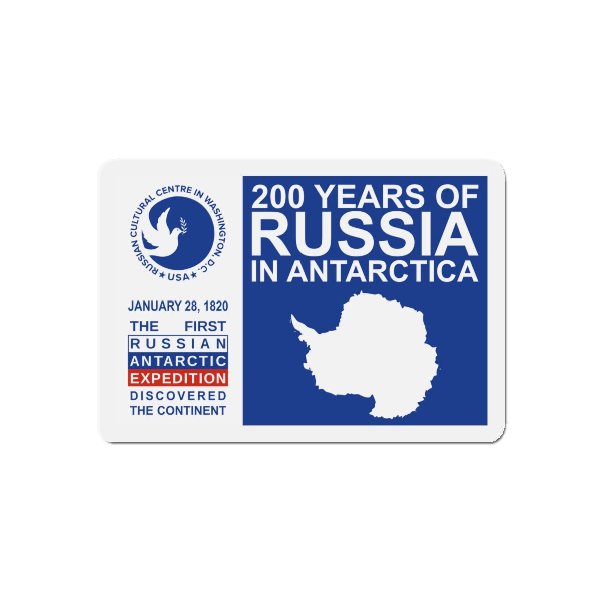 200 Years of Russia in Antarctica Commemorative - Die-Cut Magnet-4" x 4"-The Sticker Space