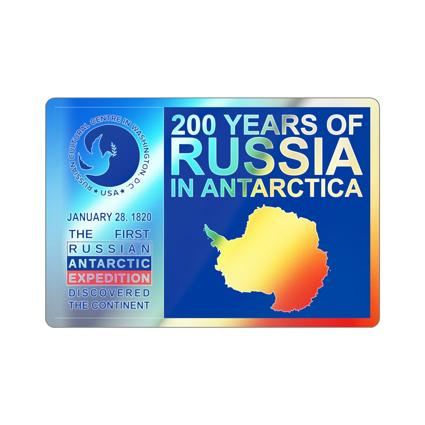 200 Years of Russia in Antarctica Commemorative Holographic STICKER Die-Cut Vinyl Decal-3 Inch-The Sticker Space