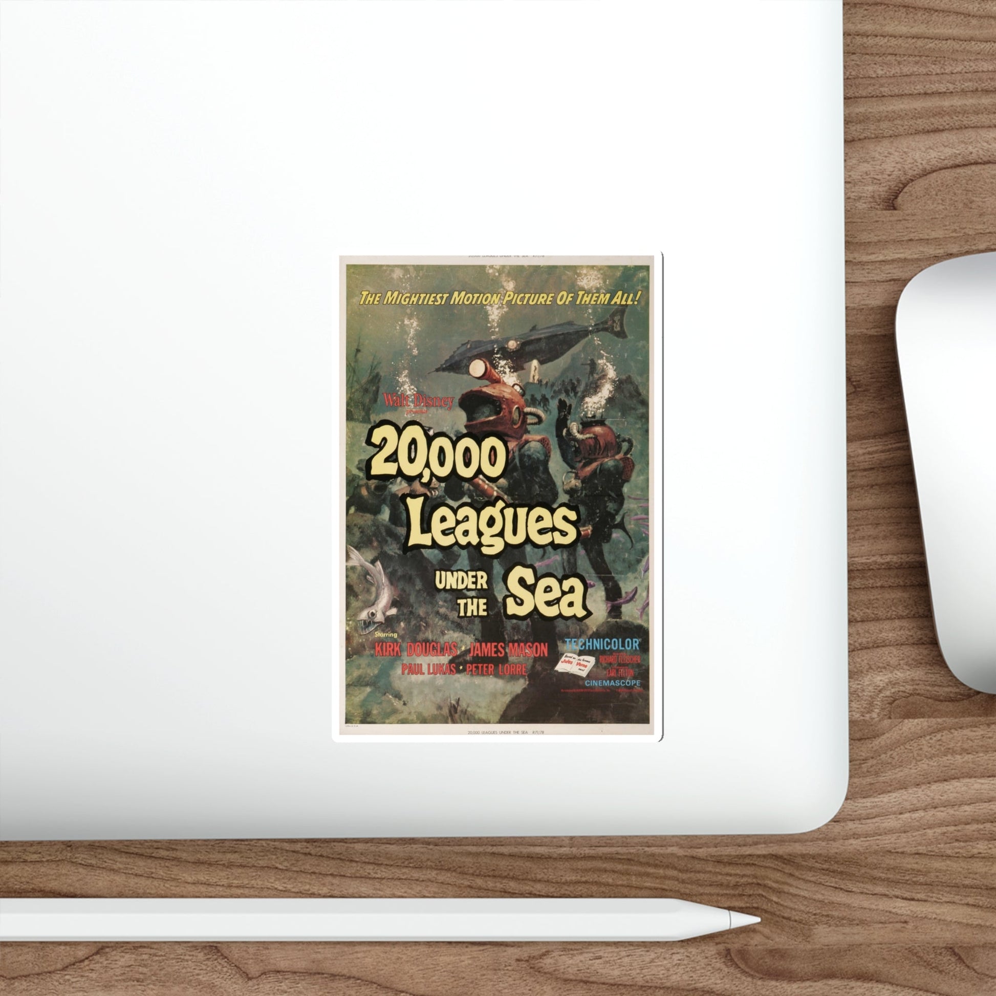 20,000 LEAGUES UNDER THE SEA 1954 Movie Poster STICKER Vinyl Die-Cut Decal-The Sticker Space