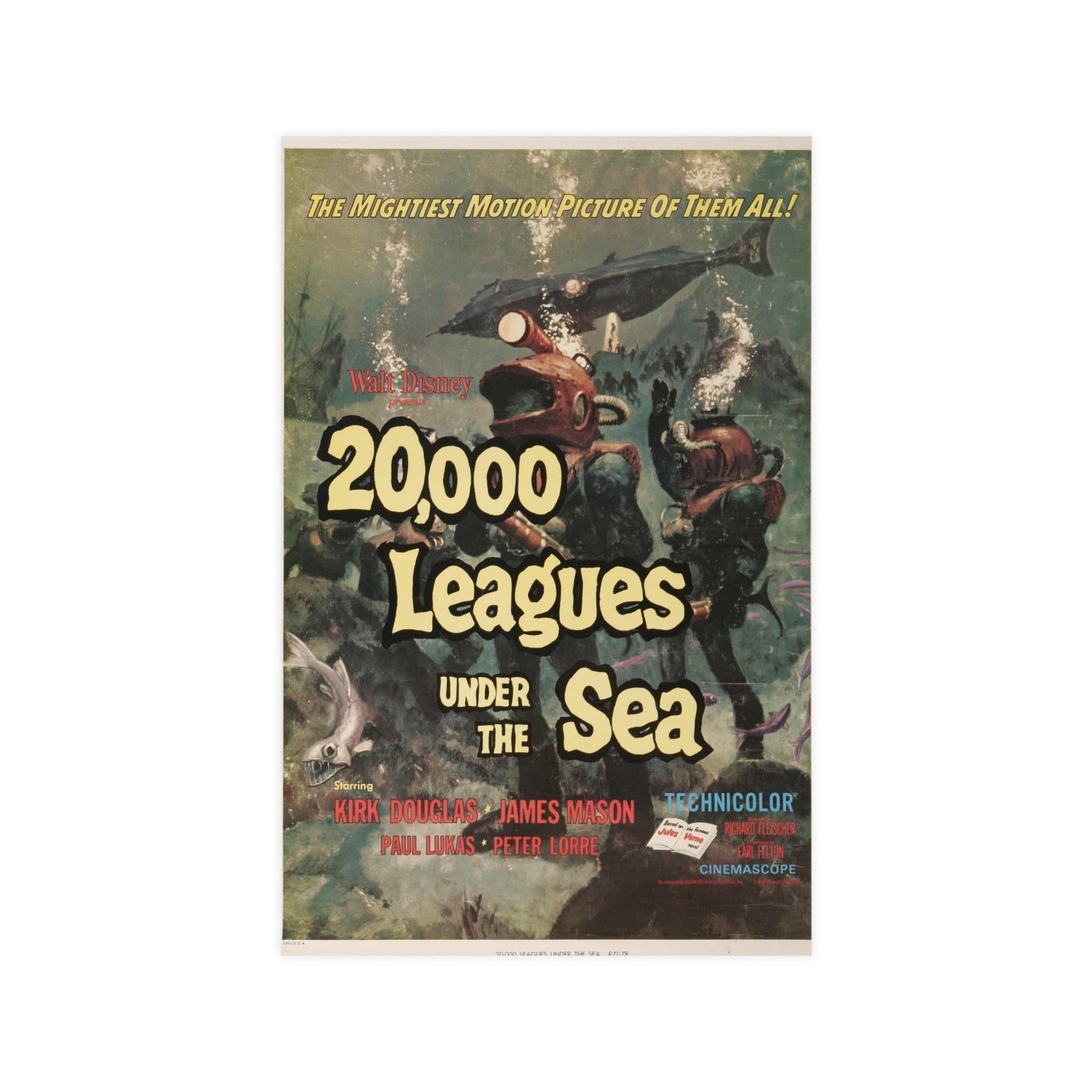 20,000 LEAGUES UNDER THE SEA 1954 - Paper Movie Poster-11″ x 17″ (Vertical)-The Sticker Space