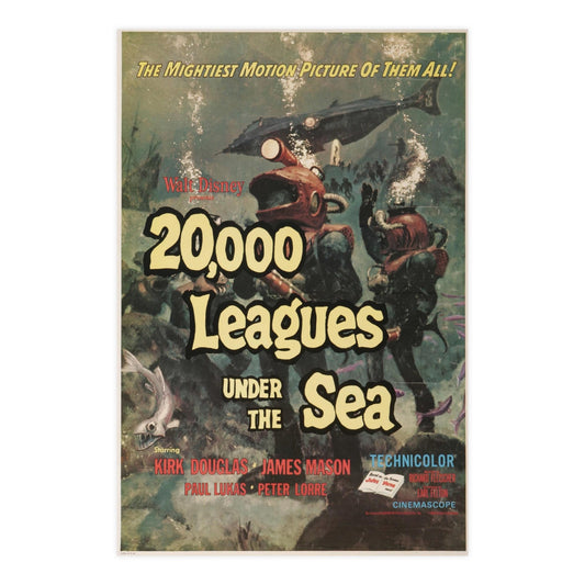 20,000 LEAGUES UNDER THE SEA 1954 - Paper Movie Poster-24″ x 36″ (Vertical)-The Sticker Space