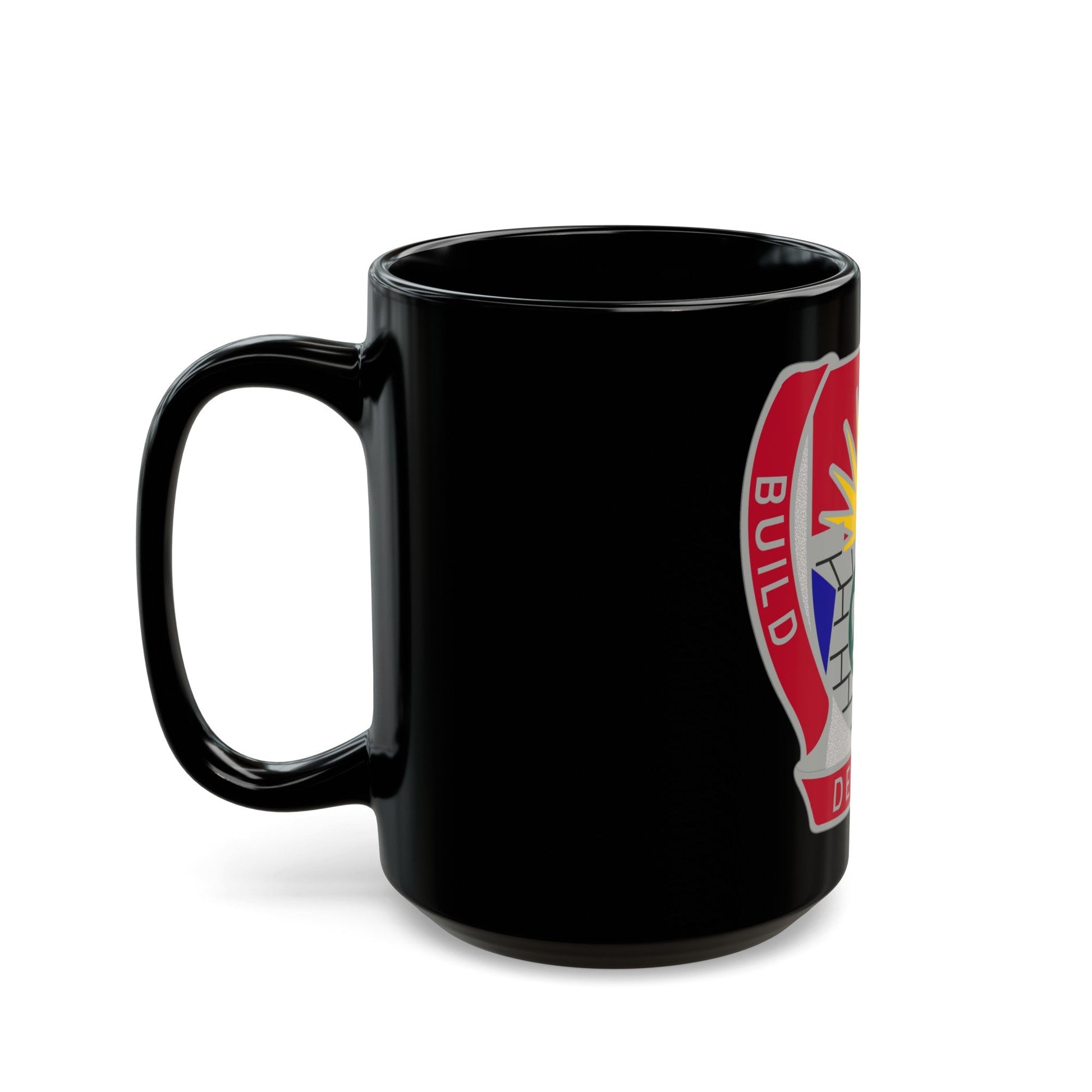 204 Engineer Battalion (U.S. Army) Black Coffee Mug-The Sticker Space