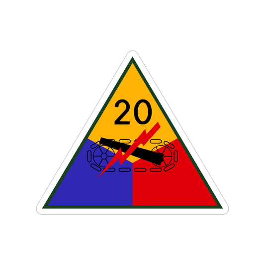 20th Armored Division (U.S. Army) Transparent STICKER Die-Cut Vinyl Decal-6 Inch-The Sticker Space