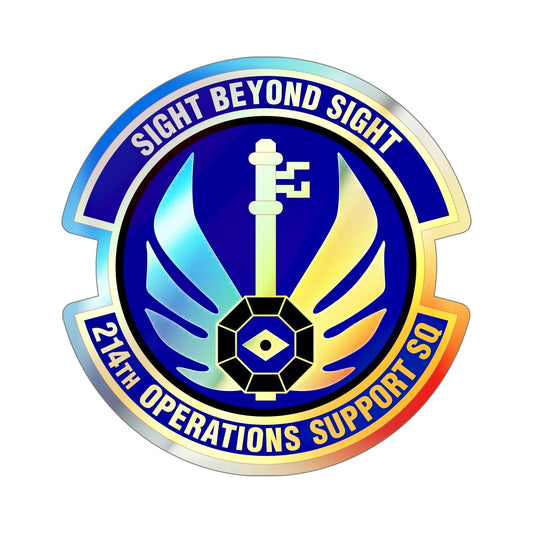 214th Operations Support Squadron (U.S. Air Force) Holographic STICKER Die-Cut Vinyl Decal-6 Inch-The Sticker Space