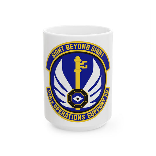 214th Operations Support Squadron (U.S. Air Force) White Coffee Mug-15oz-The Sticker Space