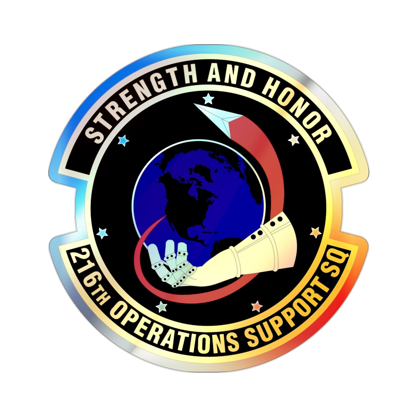 216th Operations Support Squadron (U.S. Air Force) Holographic STICKER Die-Cut Vinyl Decal-2 Inch-The Sticker Space