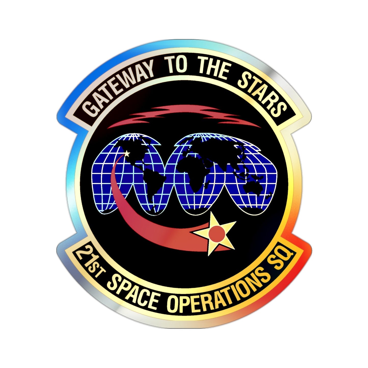 21st Space Operations Squadron (U.S. Air Force) Holographic STICKER Die-Cut Vinyl Decal-2 Inch-The Sticker Space