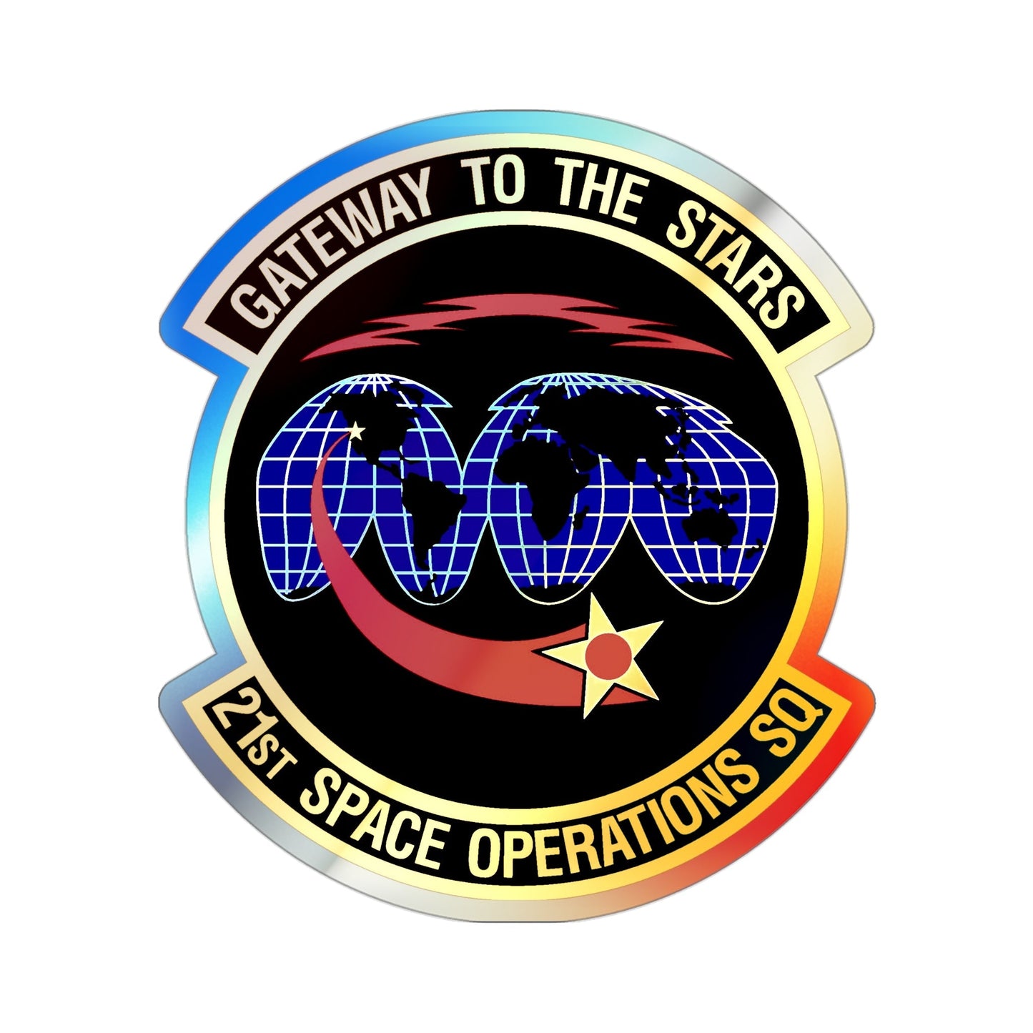 21st Space Operations Squadron (U.S. Air Force) Holographic STICKER Die-Cut Vinyl Decal-3 Inch-The Sticker Space