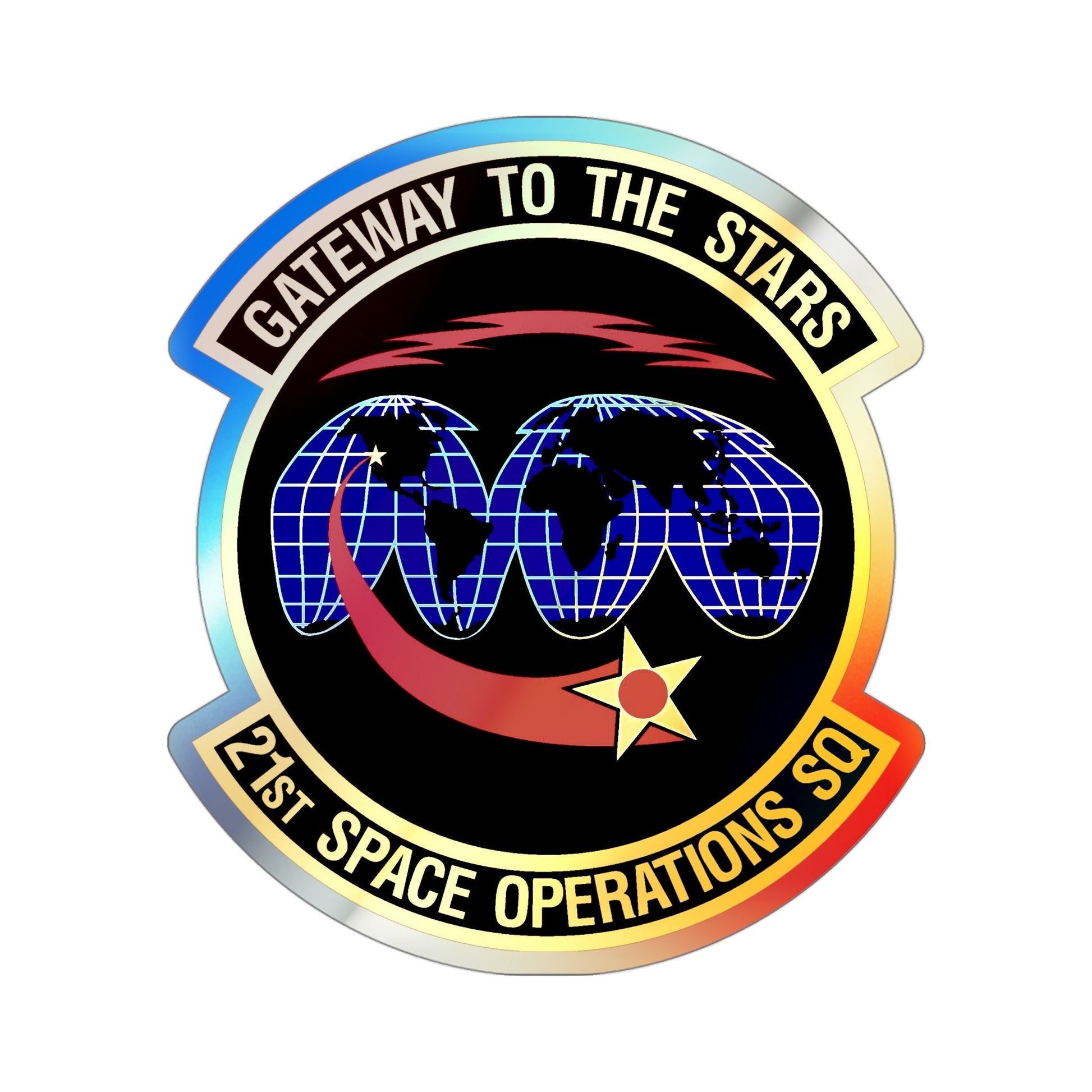 21st Space Operations Squadron (U.S. Air Force) Holographic STICKER Die-Cut Vinyl Decal-4 Inch-The Sticker Space