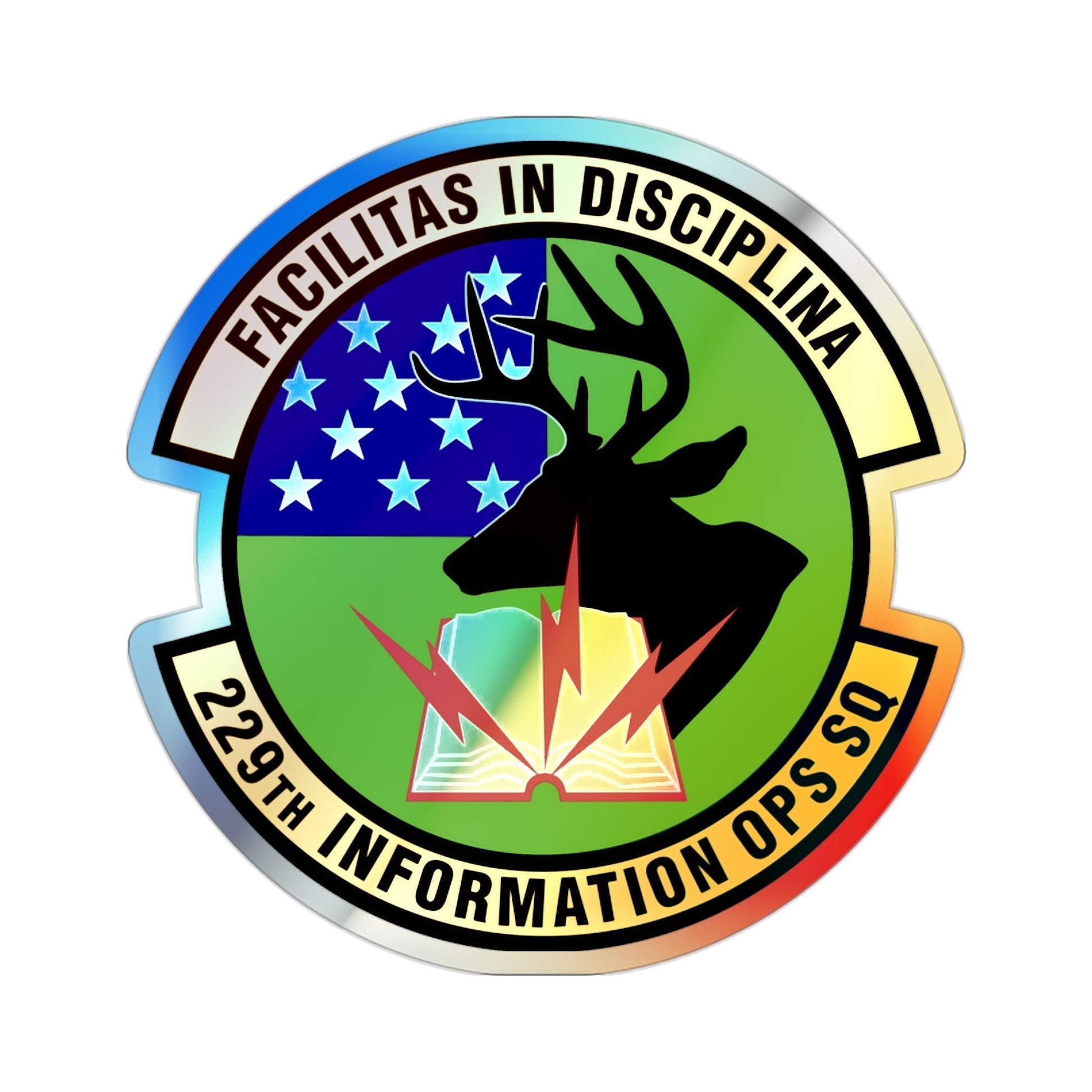 229th Information Operations Squadron (U.S. Air Force) Holographic STICKER Die-Cut Vinyl Decal-2 Inch-The Sticker Space