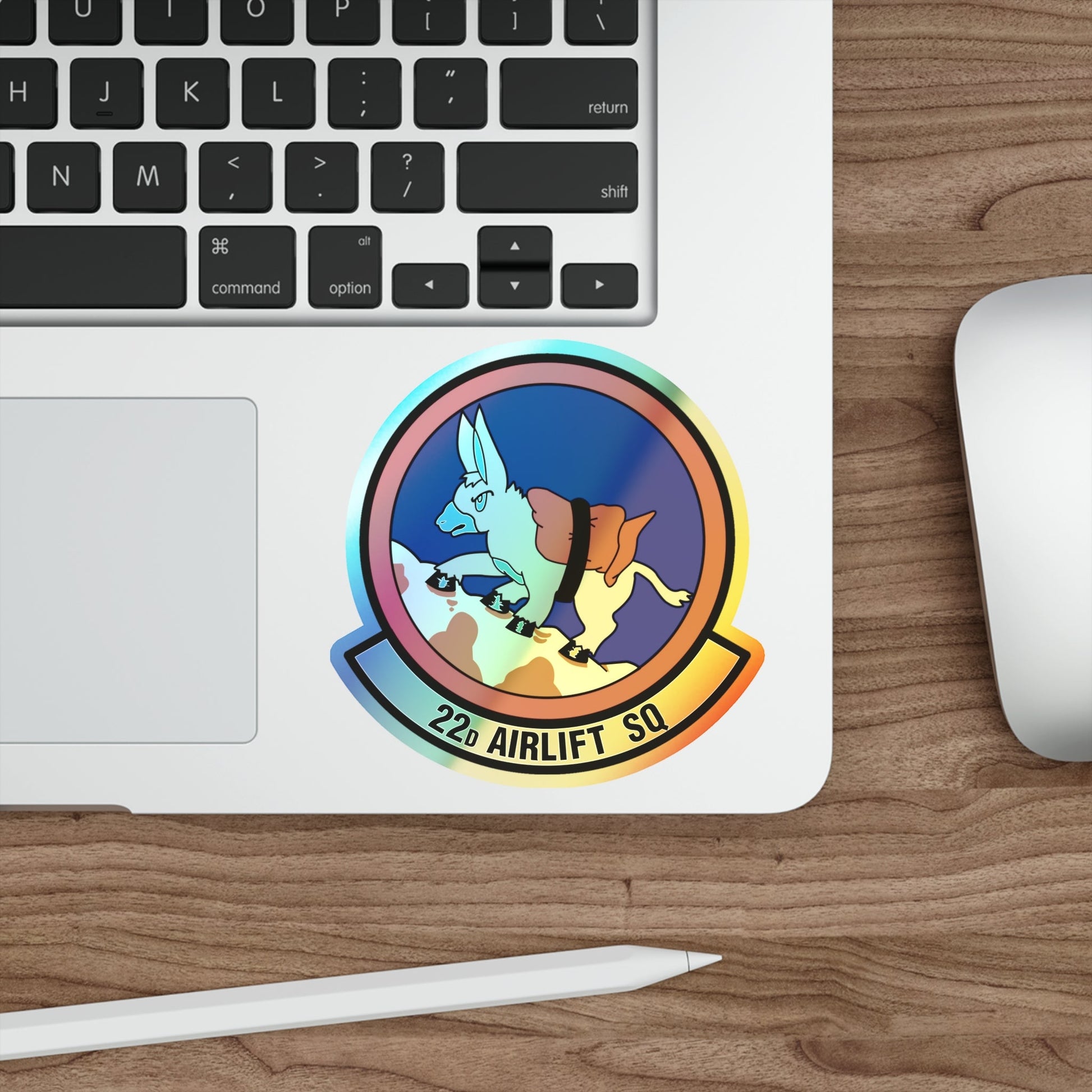22d Airlift Squadron (U.S. Air Force) Holographic STICKER Die-Cut Vinyl Decal-The Sticker Space