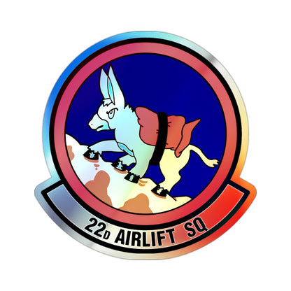 22d Airlift Squadron (U.S. Air Force) Holographic STICKER Die-Cut Vinyl Decal-2 Inch-The Sticker Space