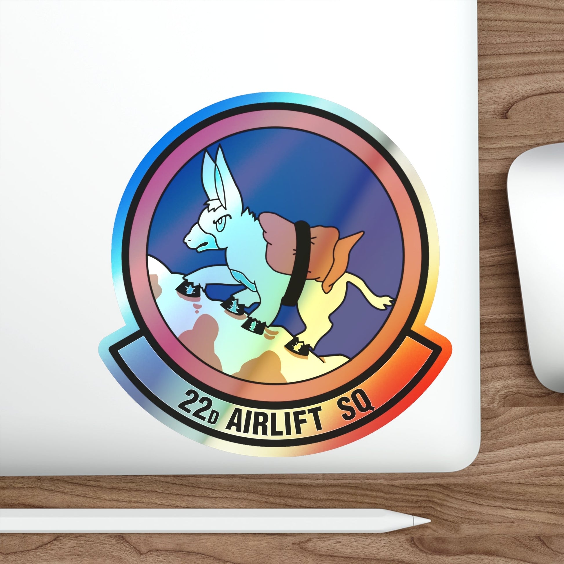 22d Airlift Squadron (U.S. Air Force) Holographic STICKER Die-Cut Vinyl Decal-The Sticker Space