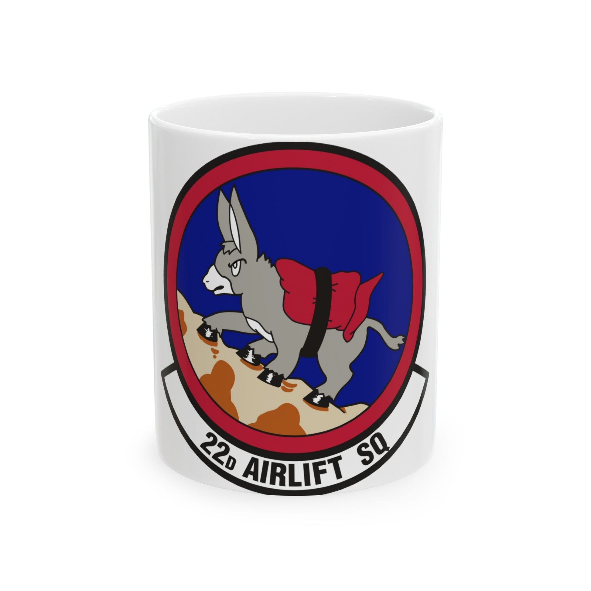 22d Airlift Squadron (U.S. Air Force) White Coffee Mug-11oz-The Sticker Space