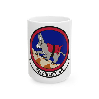 22d Airlift Squadron (U.S. Air Force) White Coffee Mug-15oz-The Sticker Space