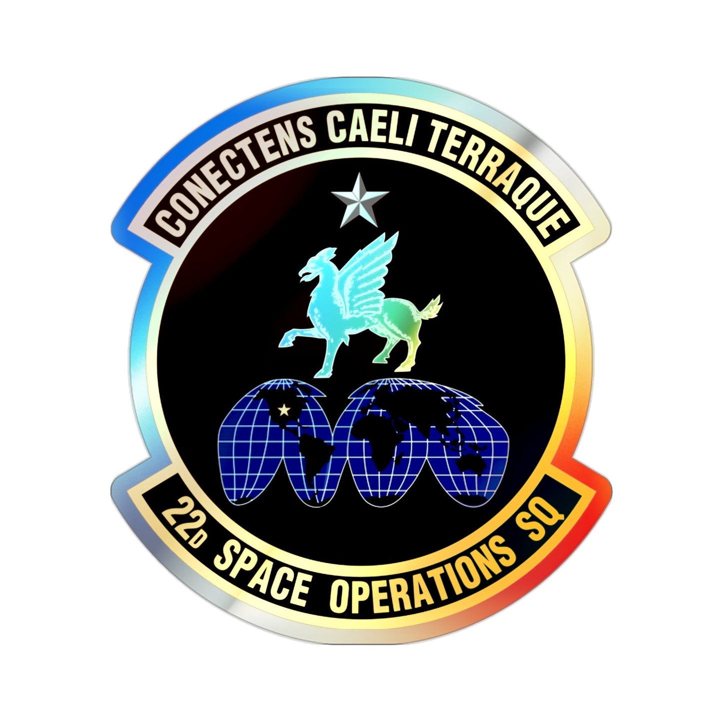 22d Space Operations Squadron (U.S. Air Force) Holographic STICKER Die-Cut Vinyl Decal-2 Inch-The Sticker Space