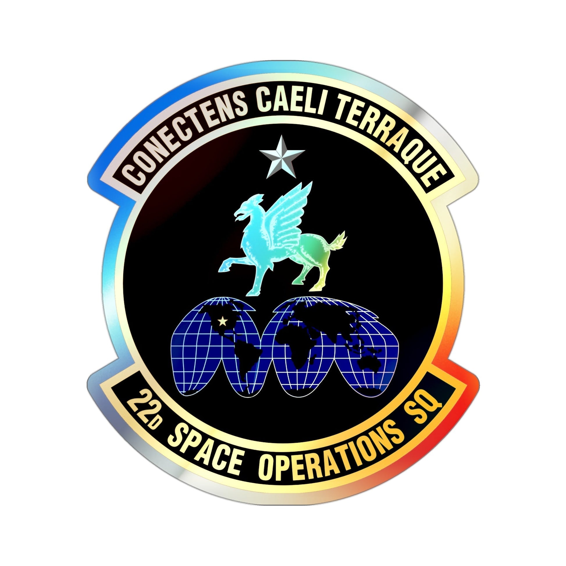 22d Space Operations Squadron (U.S. Air Force) Holographic STICKER Die-Cut Vinyl Decal-3 Inch-The Sticker Space