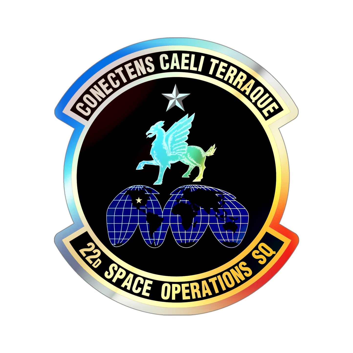 22d Space Operations Squadron (U.S. Air Force) Holographic STICKER Die-Cut Vinyl Decal-4 Inch-The Sticker Space