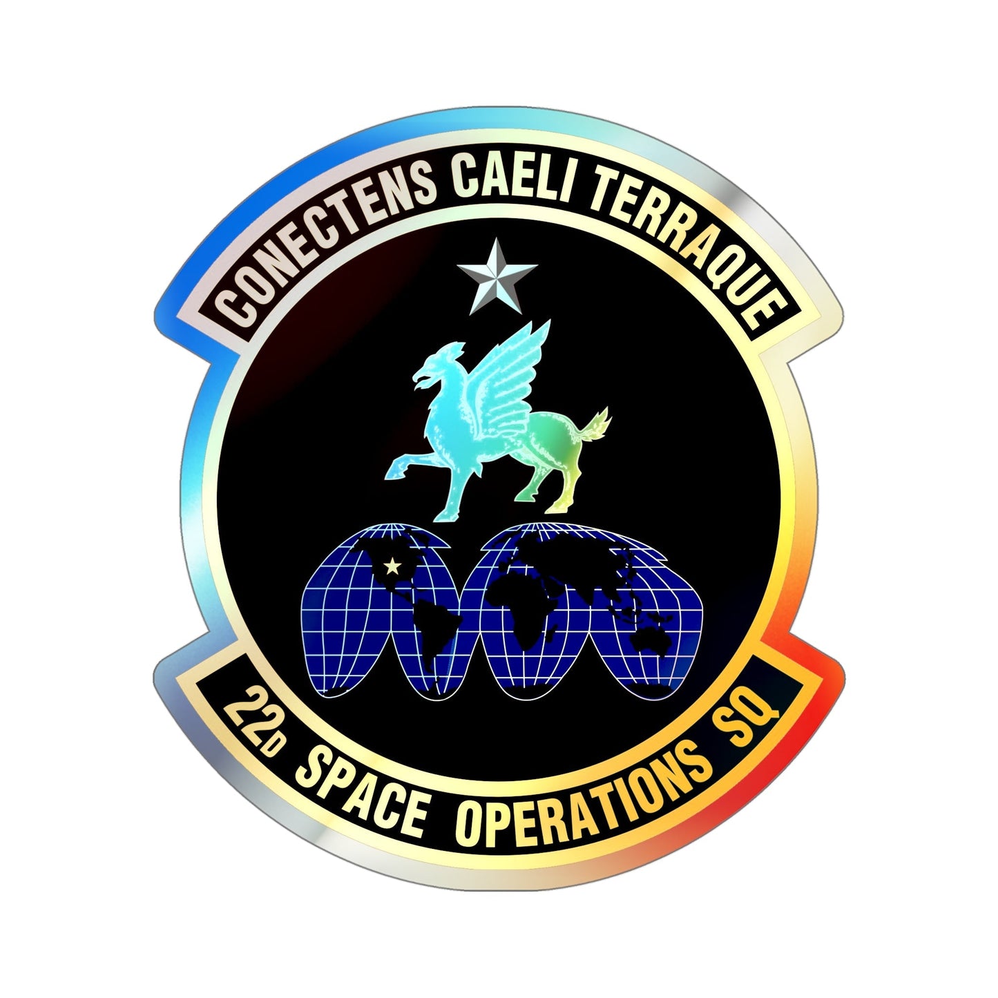 22d Space Operations Squadron (U.S. Air Force) Holographic STICKER Die-Cut Vinyl Decal-5 Inch-The Sticker Space