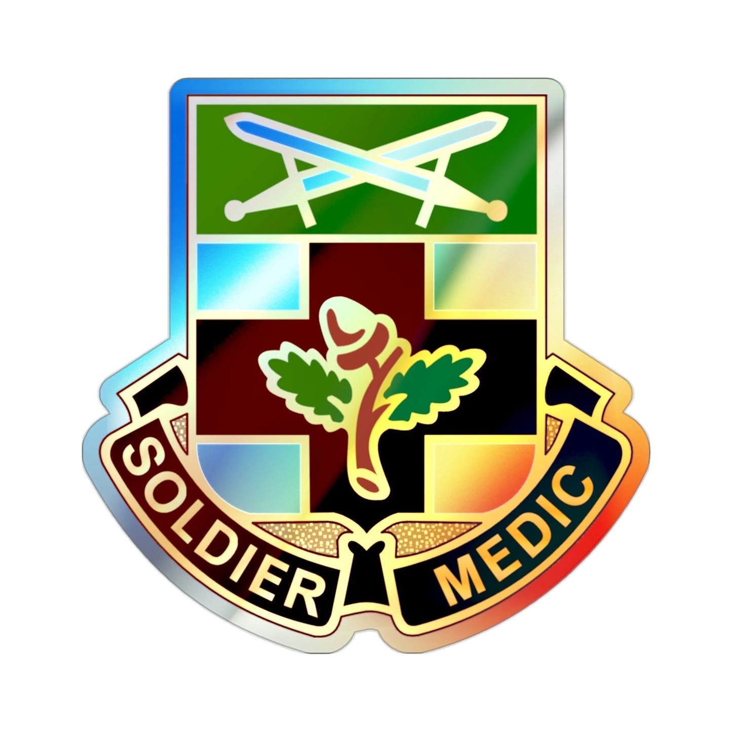 232 Medical Battalion (U.S. Army) Holographic STICKER Die-Cut Vinyl Decal-2 Inch-The Sticker Space